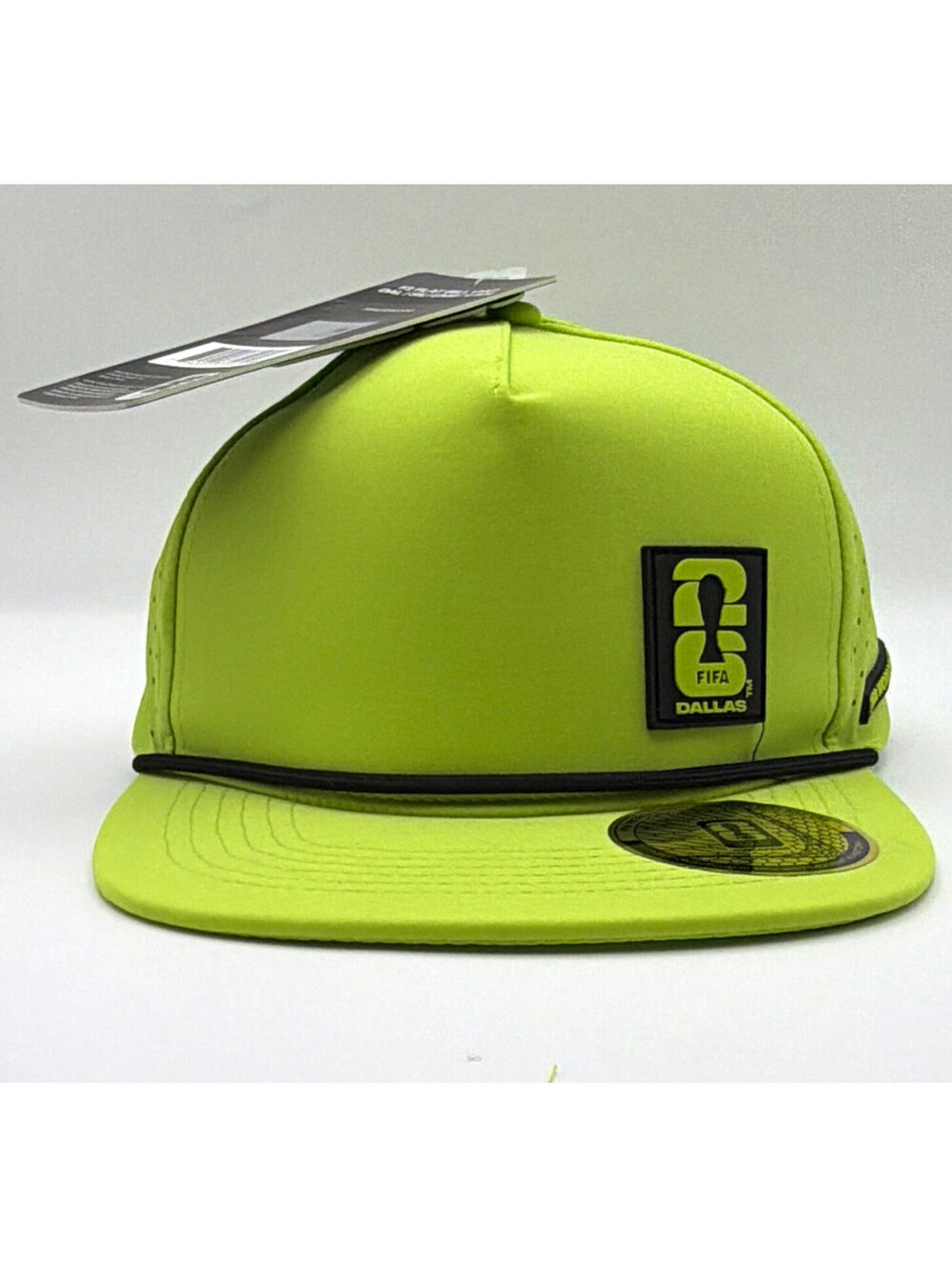 FIFA World Cup 26 Dallas Flat Bill Snapback Cap Lime/Black One Size Adjustable